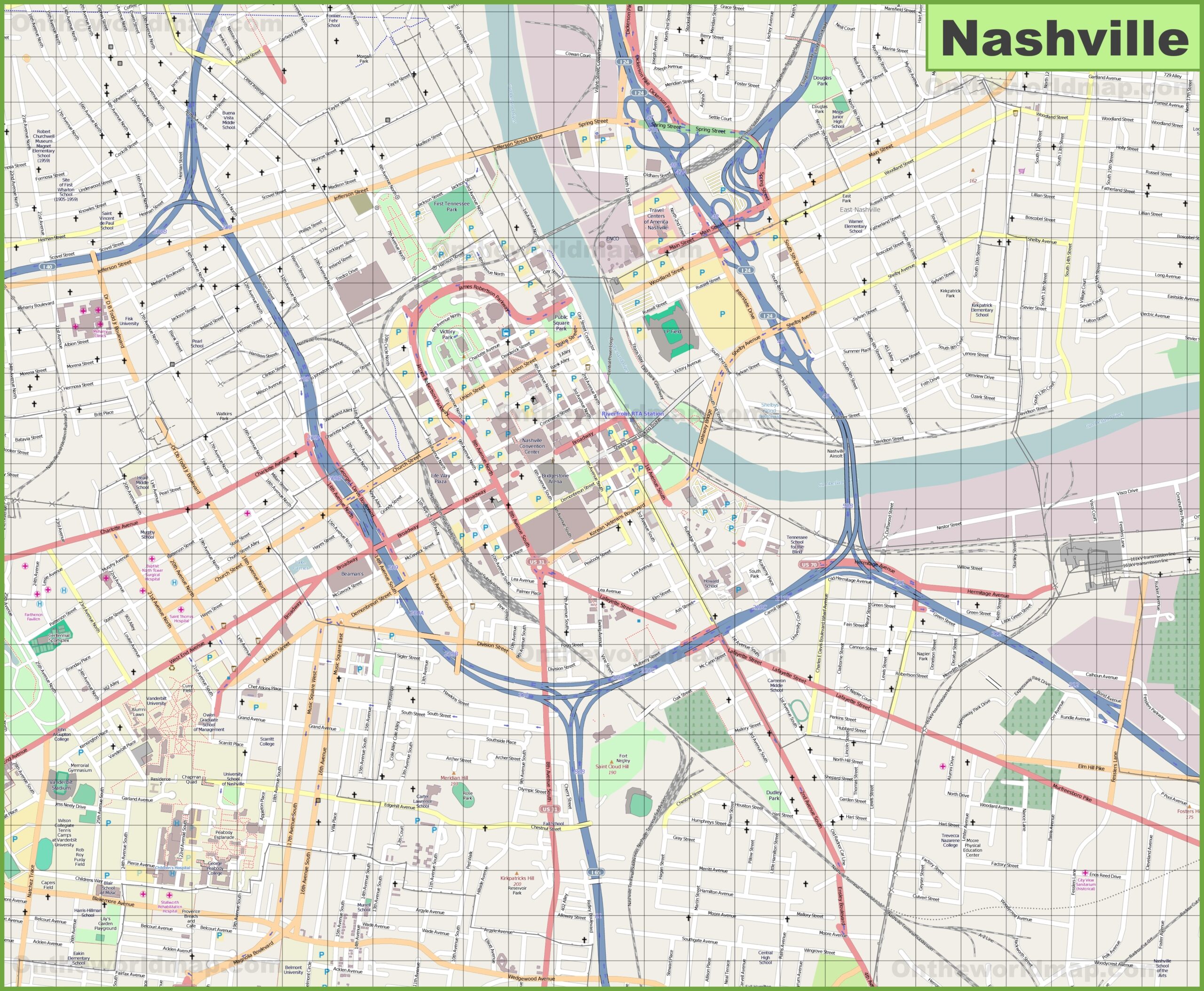 Nashville Map Printable