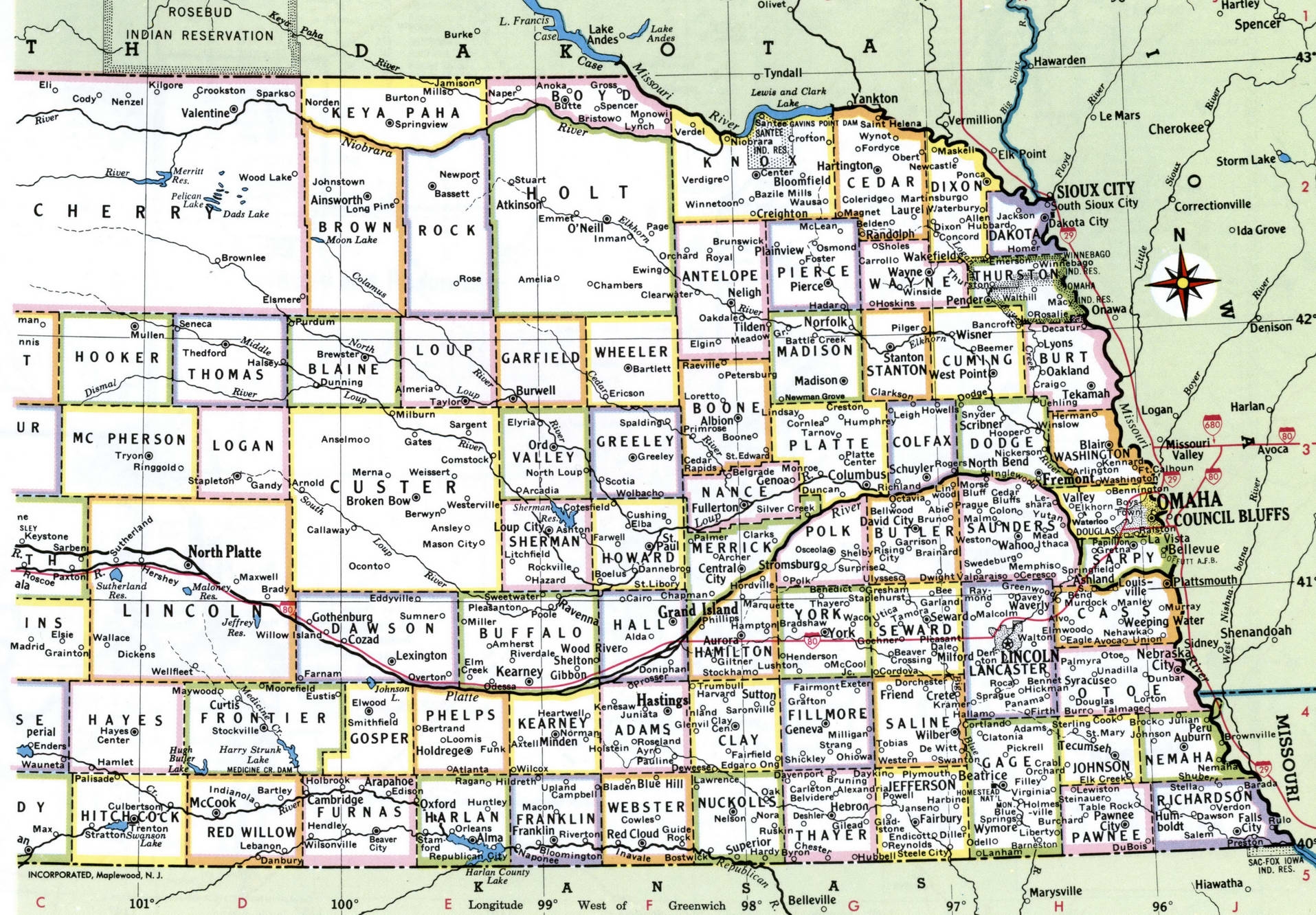Nebraska Map Printable