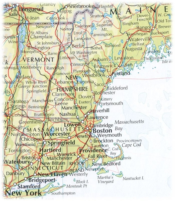 New England Printable Map