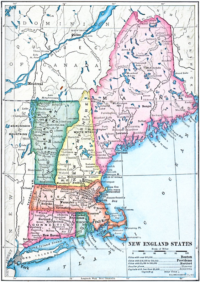 New England Printable Map