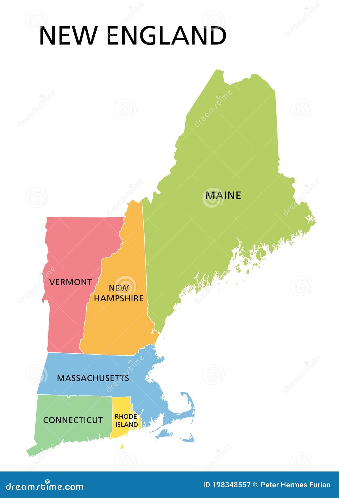 New England States Map Printable
