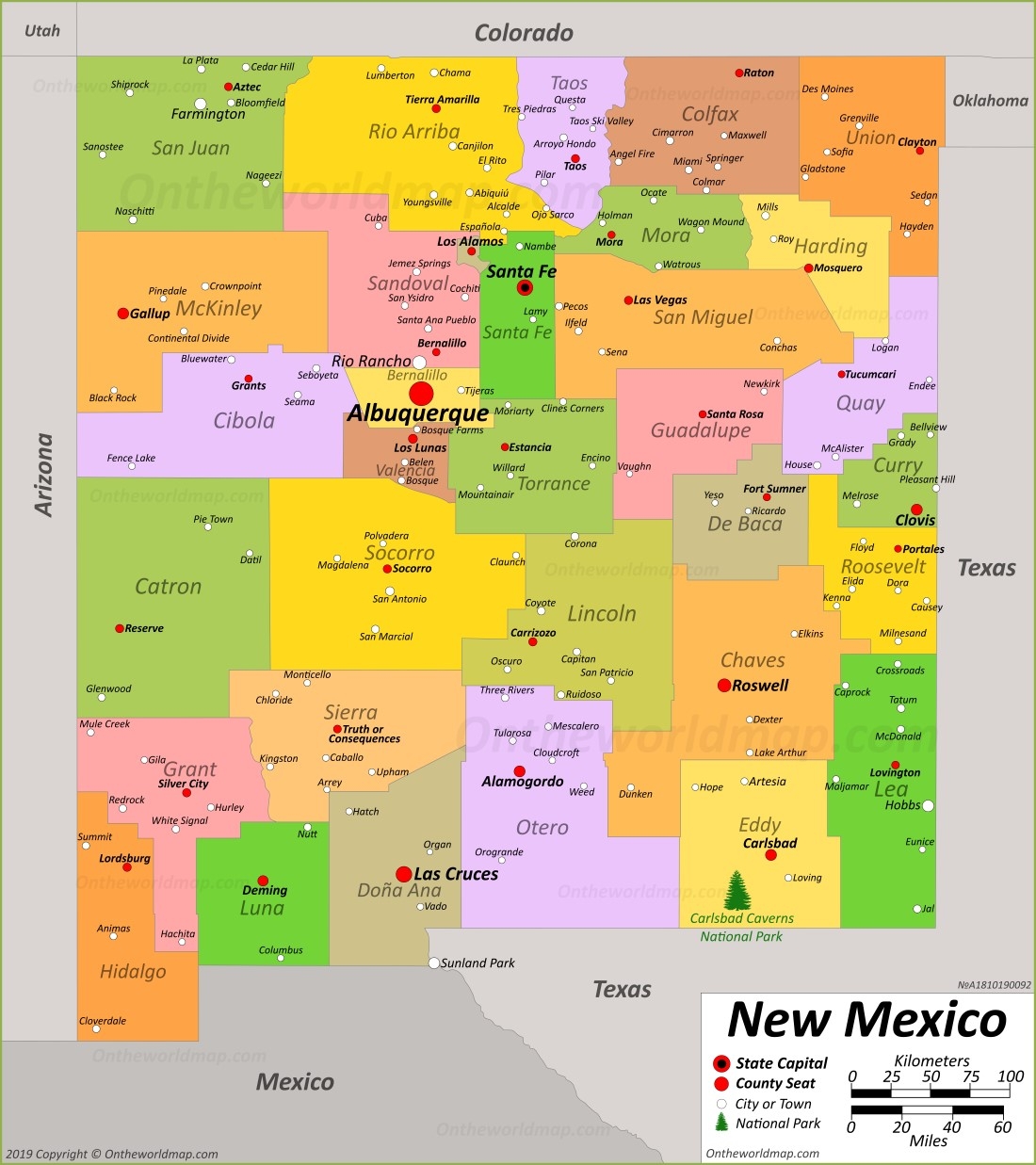 New Mexico Printable Map New Mexico Printable Map