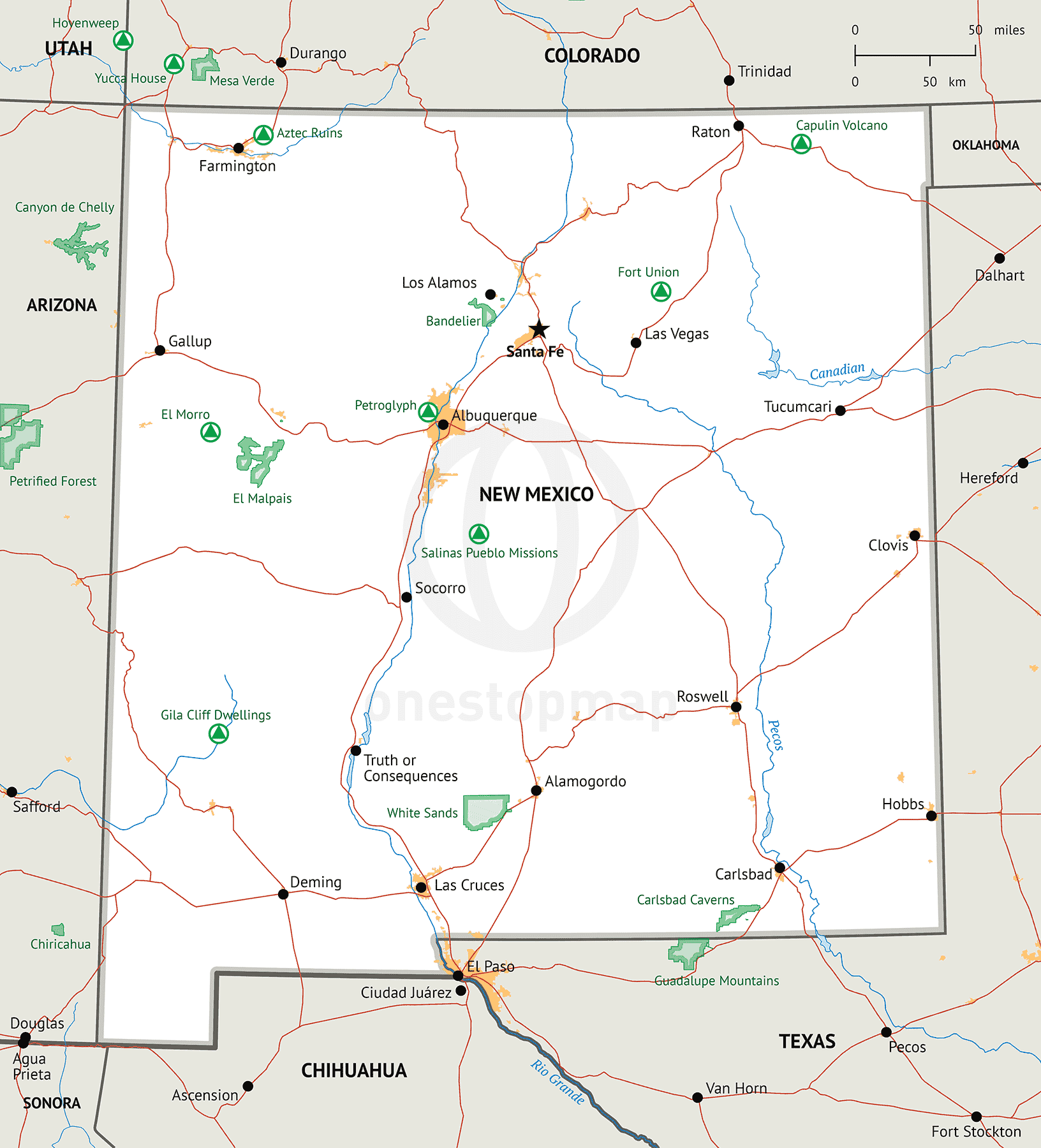 New Mexico Road Map Printable