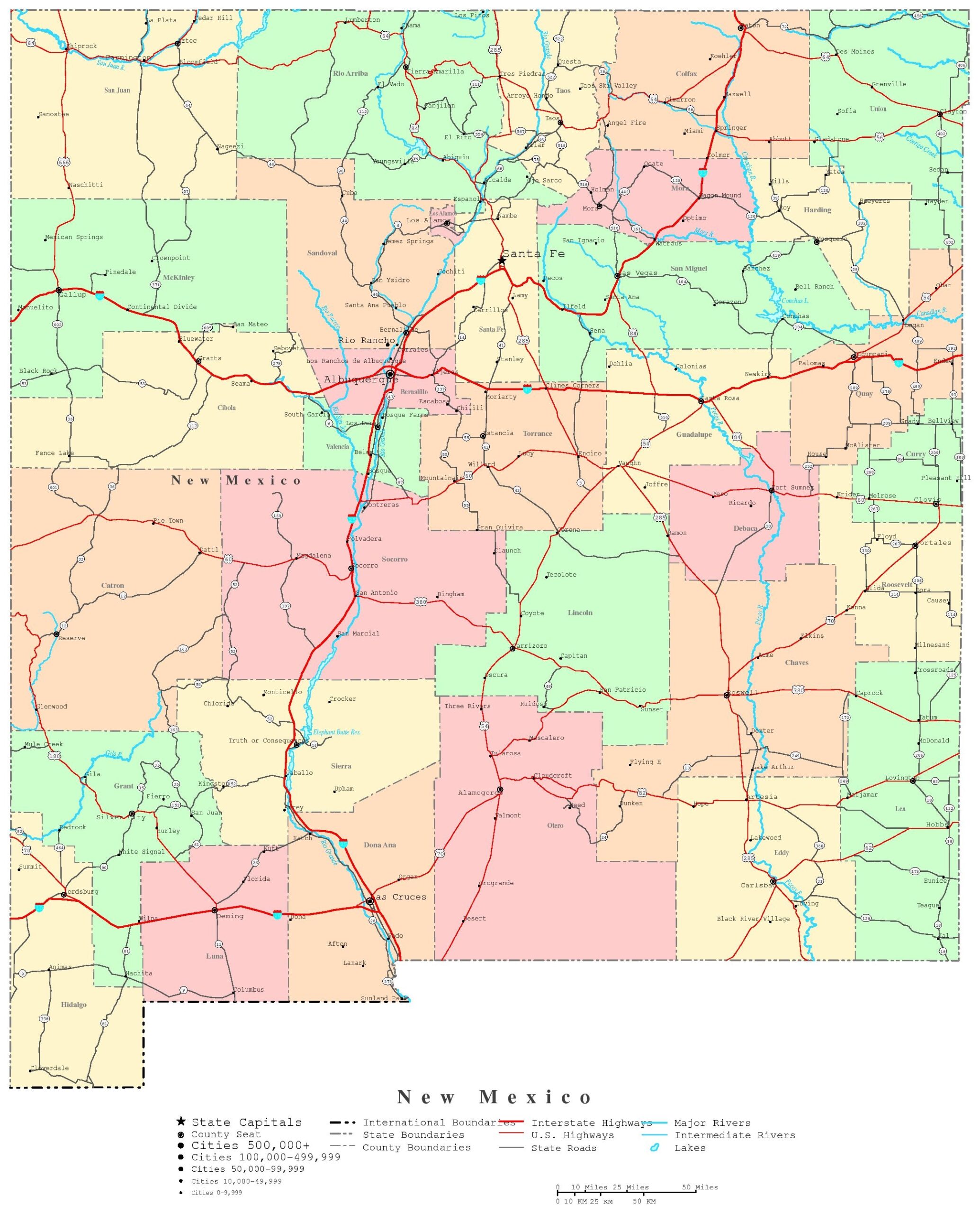 New Mexico State Map Printable