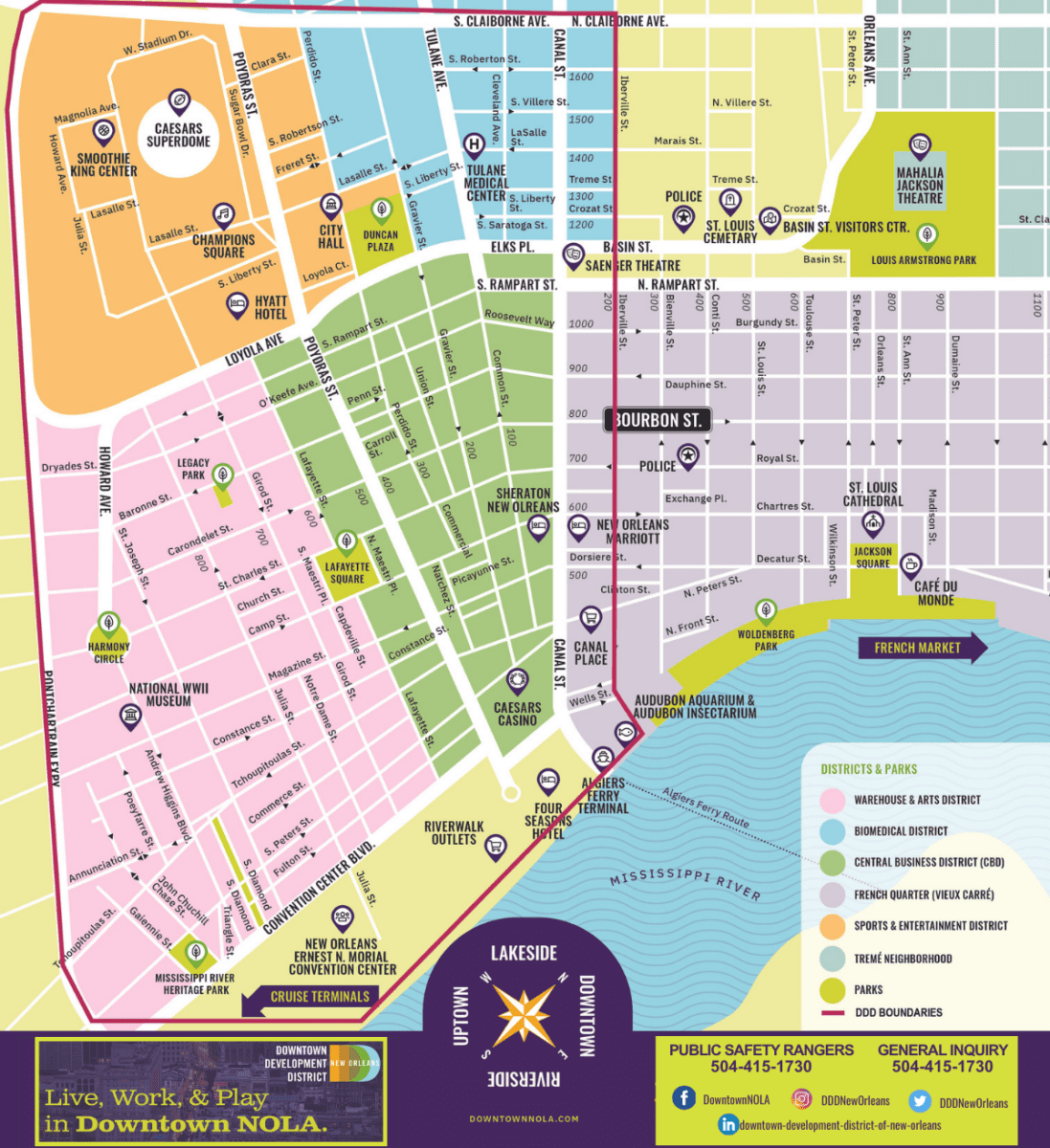New Orleans Downtown Map Printable