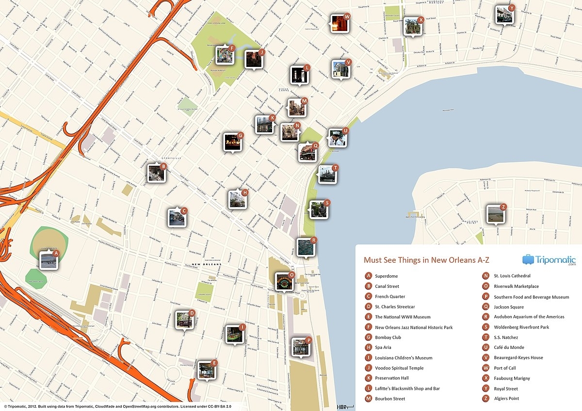 New Orleans Printable Map Free Printable Map
