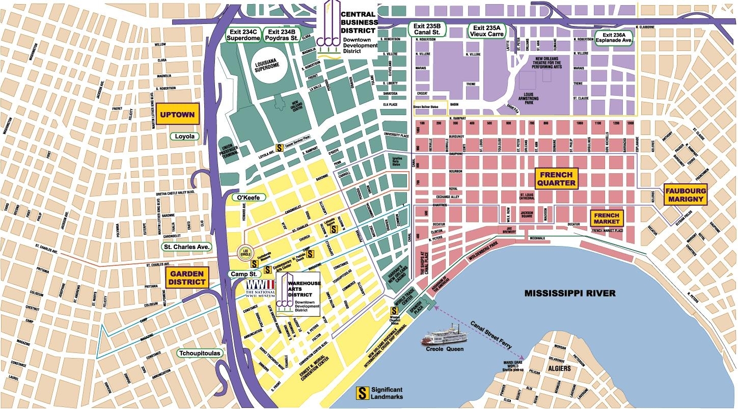New Orleans Printable Map Printable Template Hub