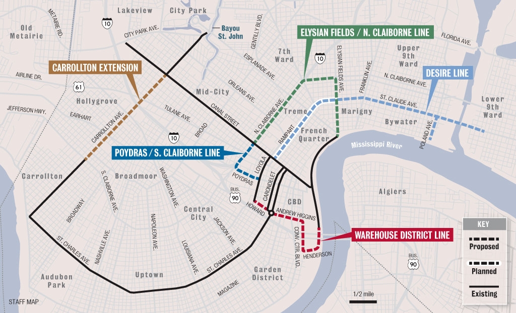 New Orleans Streetcar Map Printable