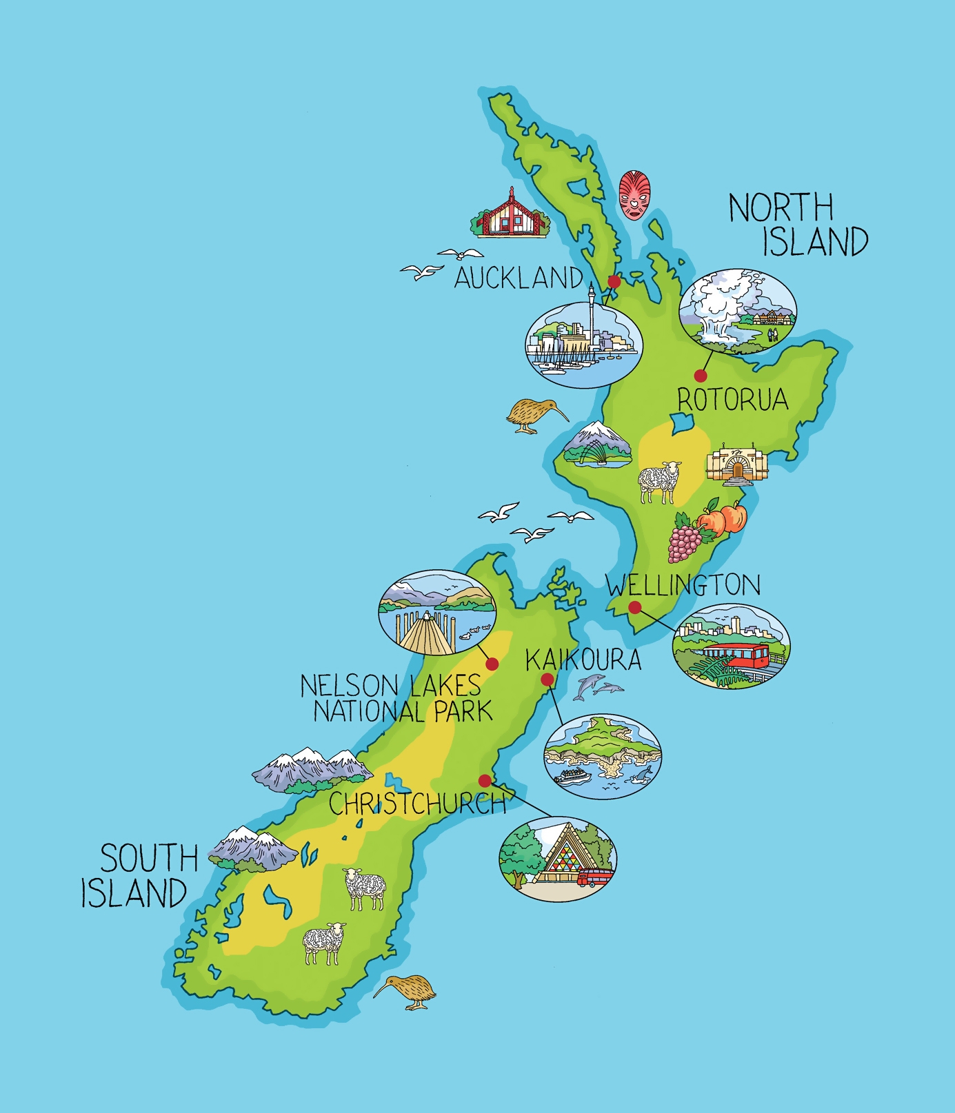 New Zealand Printable Map New Zealand Printable Map