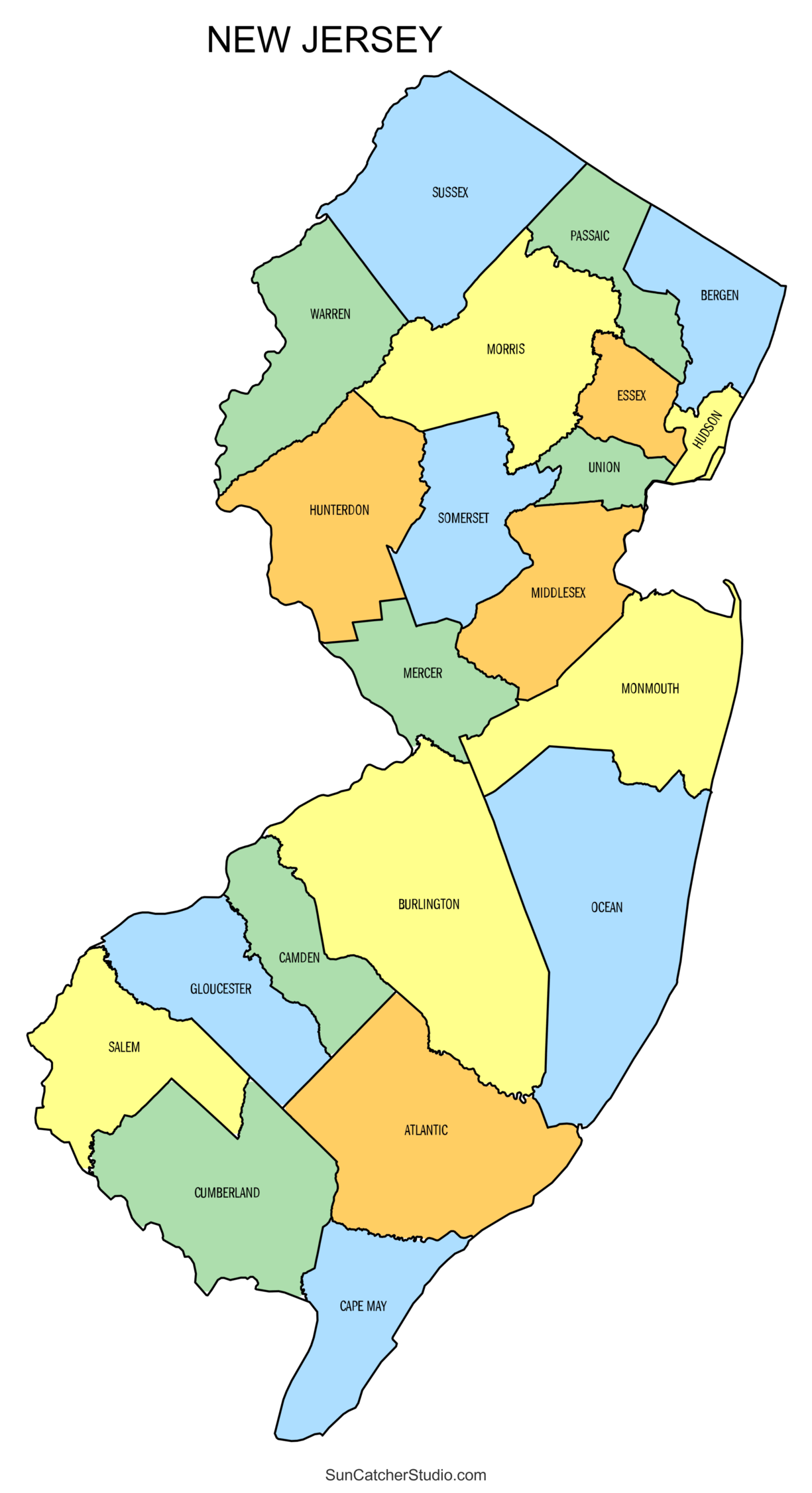 Nj County Map Printable Free Printable Map