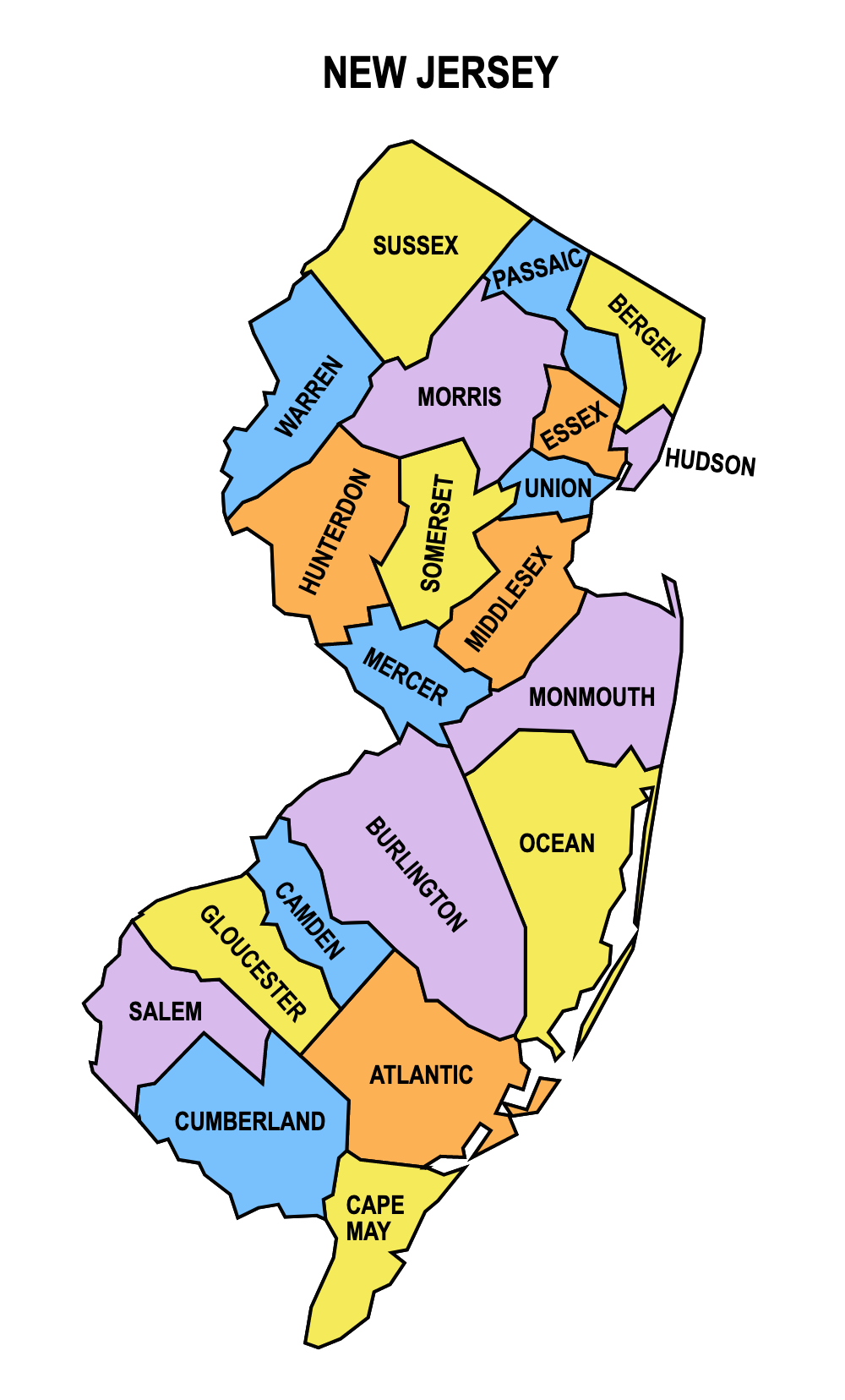 Nj County Map Printable
