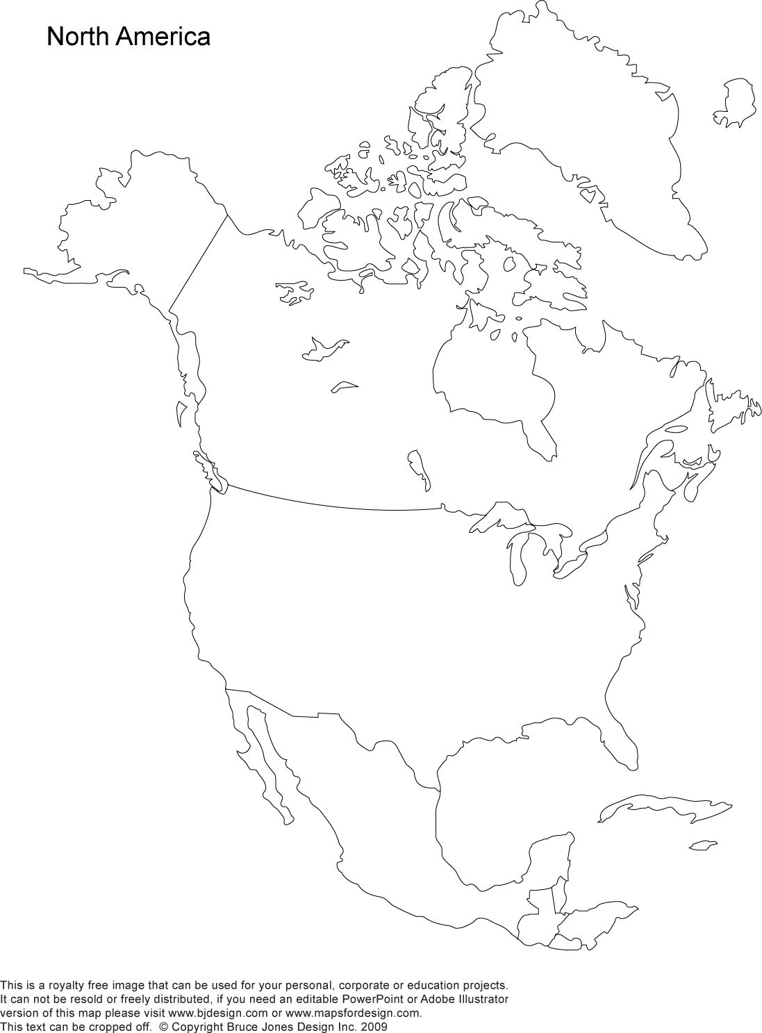 North America Map Blank Printable