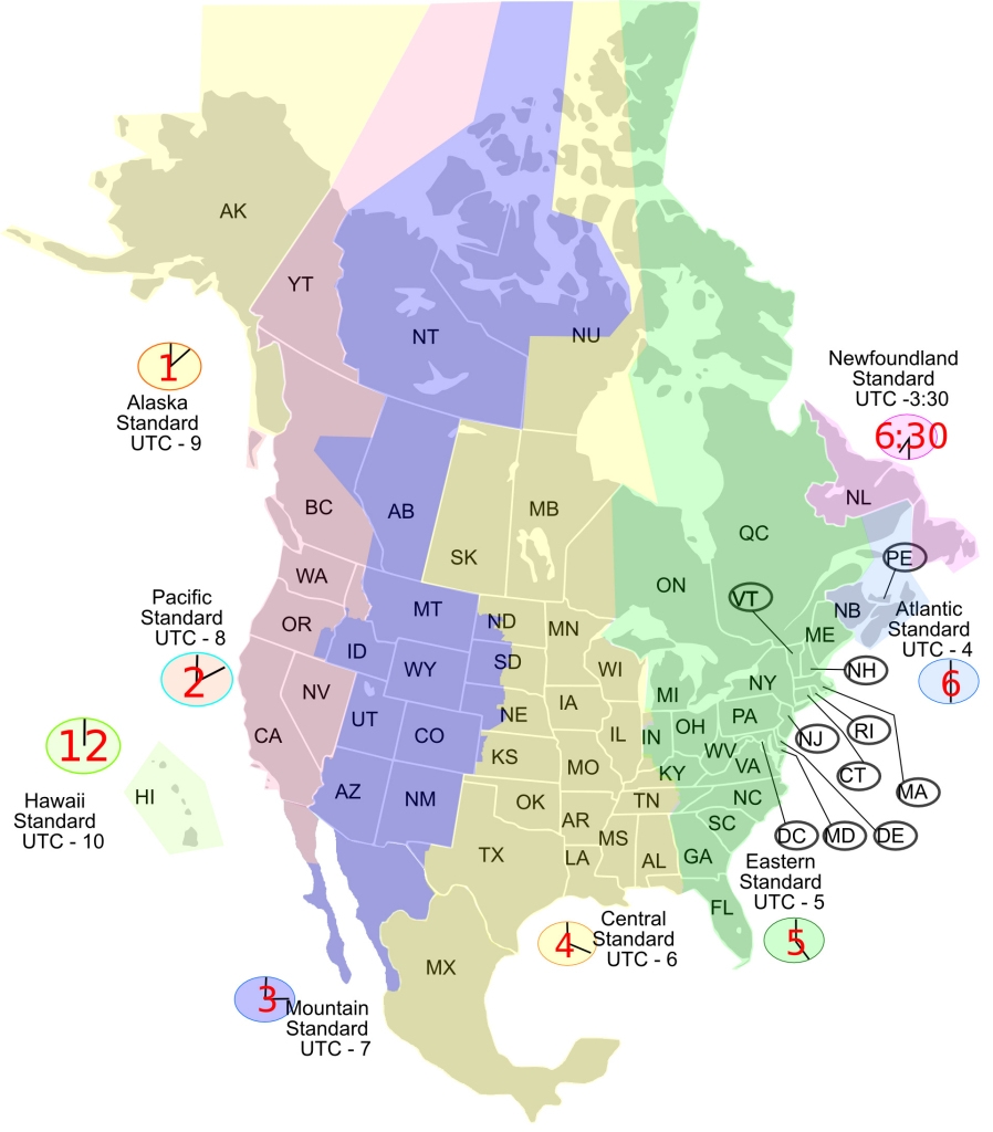 North America Time Zone Map Gis Geography Map Of Time Zones Usa And 