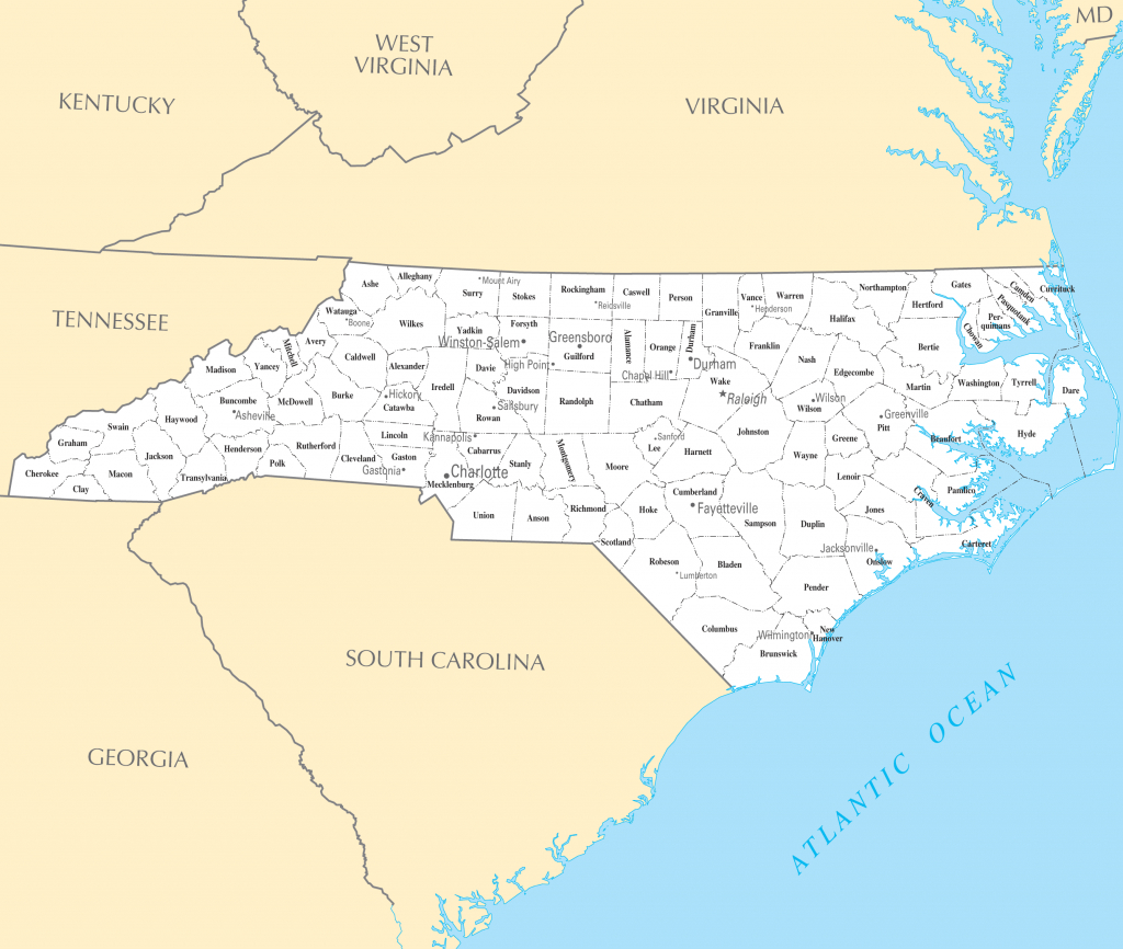 North Carolina Printable Map