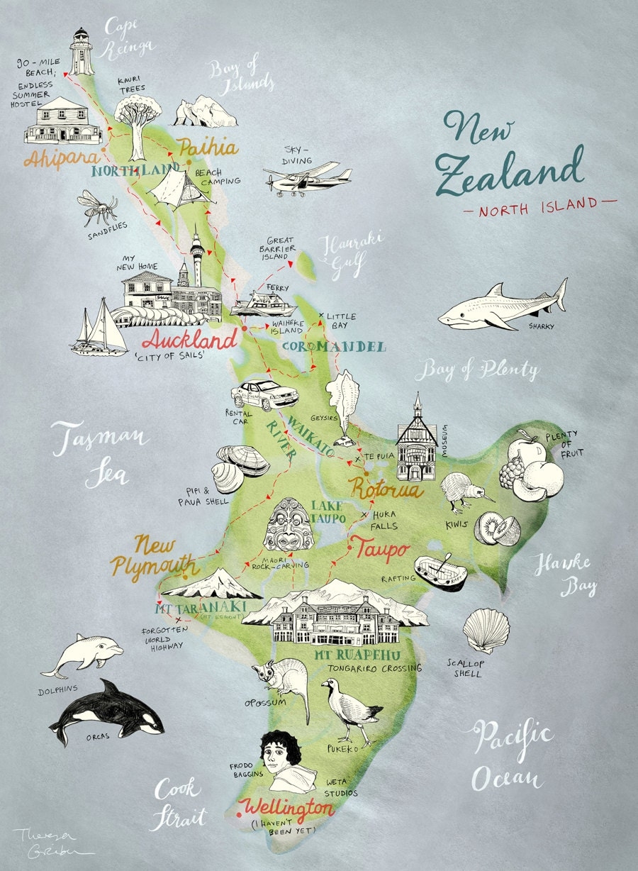 North Island Map Printable