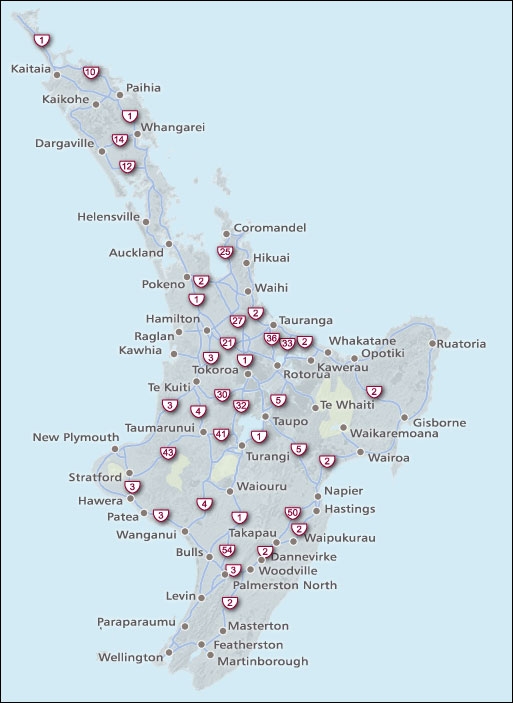 North Island Map Printable