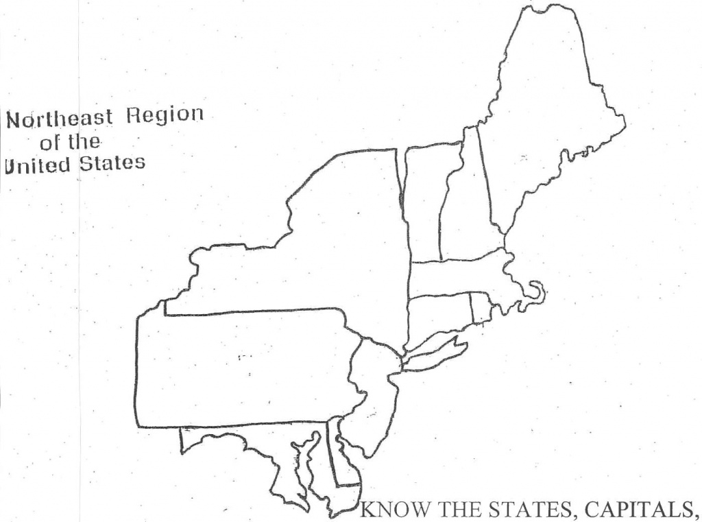 Northeast States And Capitals Map Printable Map