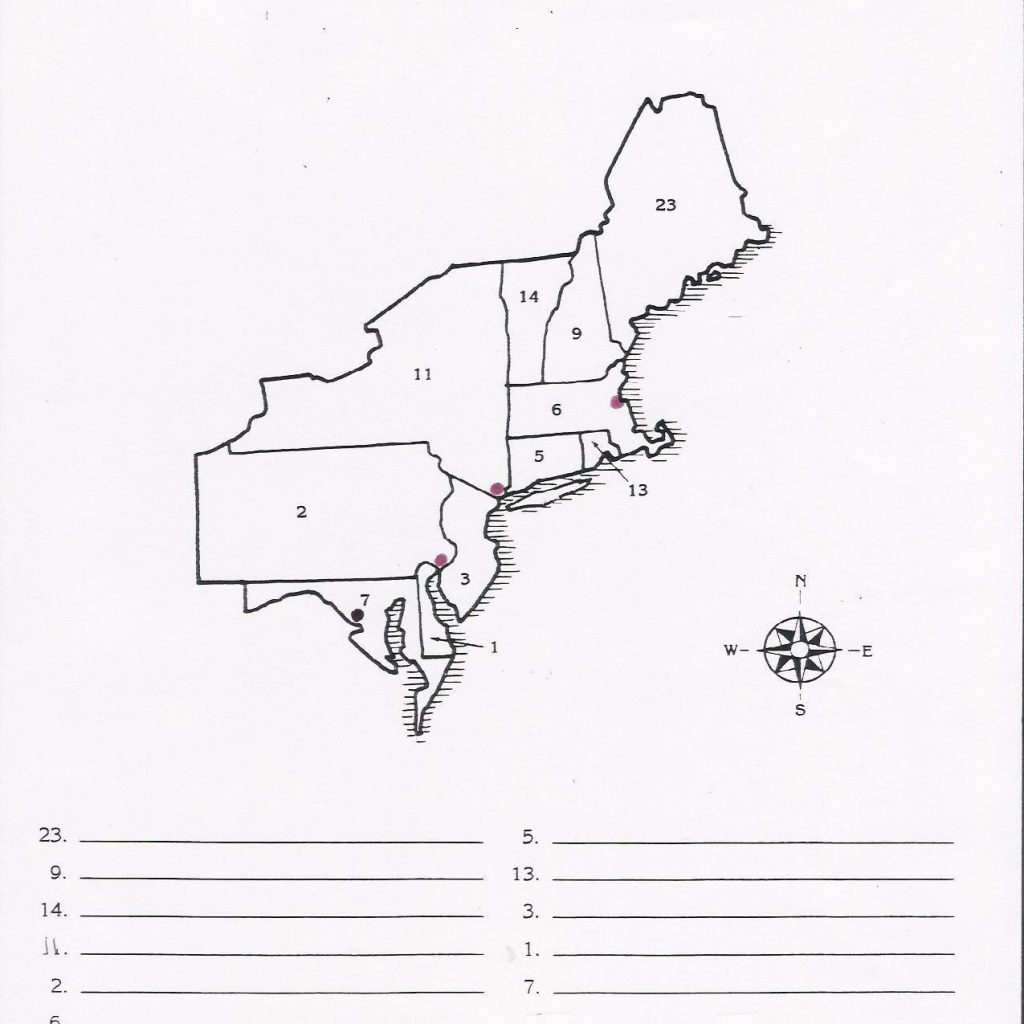 Northeast States Blank Map Printable