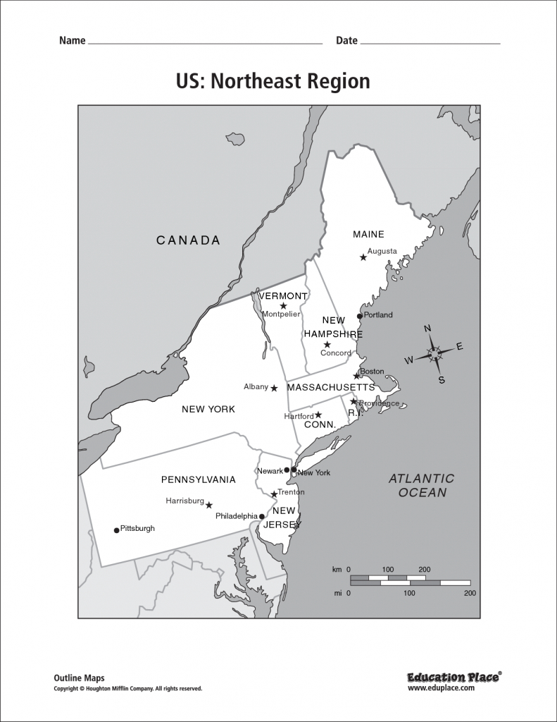 Northeast Usa Outline Map New Blank Map Northeastern United States 