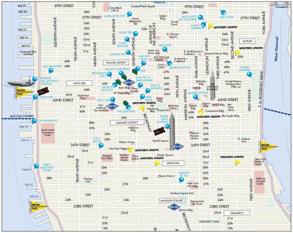 Nyc Midtown Map Printable Printable Map