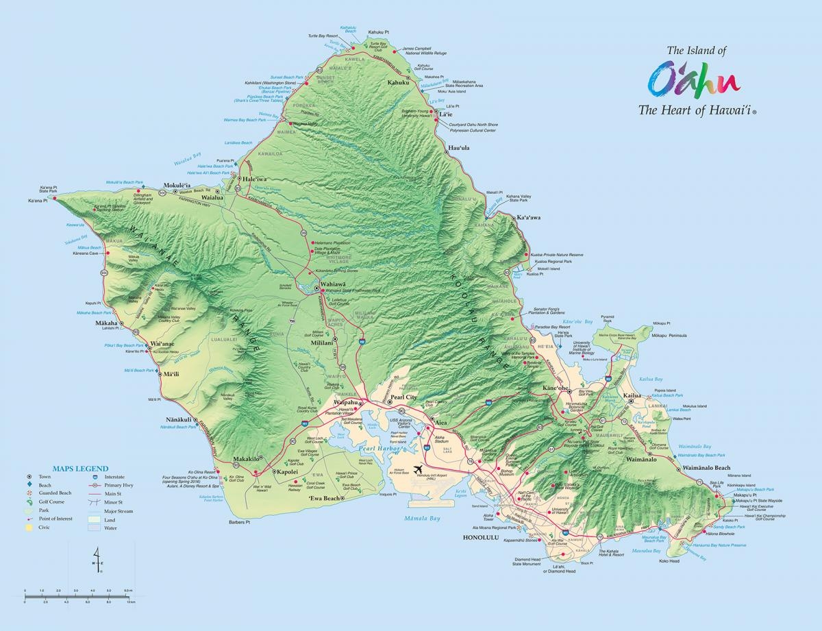 Oahu Printable Map