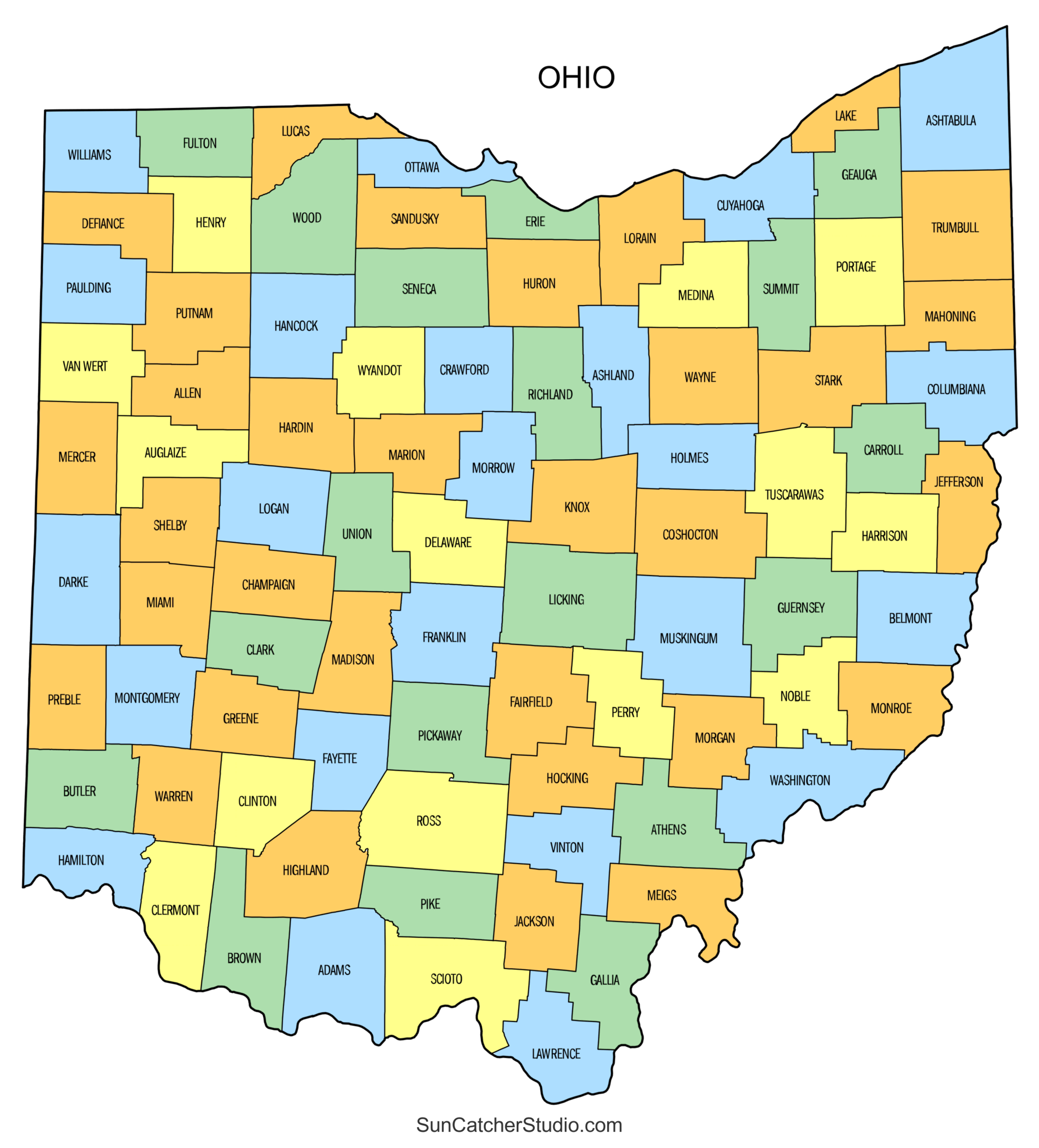 Ohio County Map Printable Free Printable Map