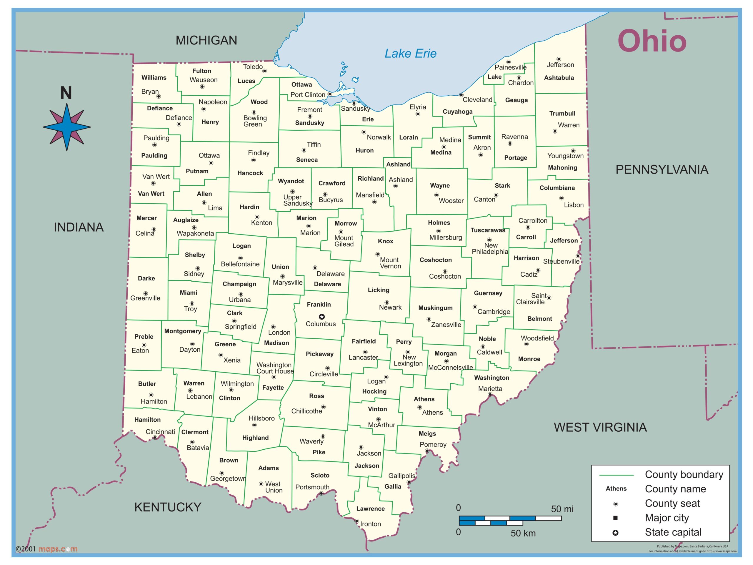 Ohio County Map Printable
