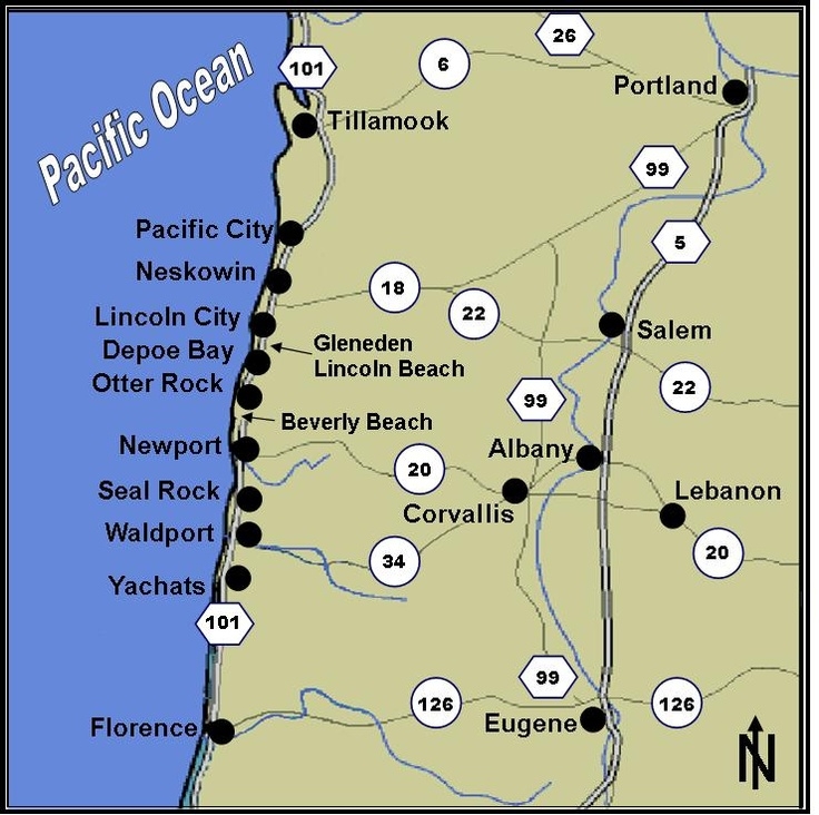 Oregon Coast Map Printable