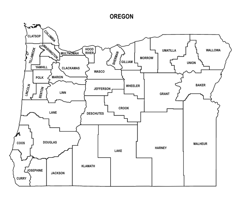 Oregon County Map Printable