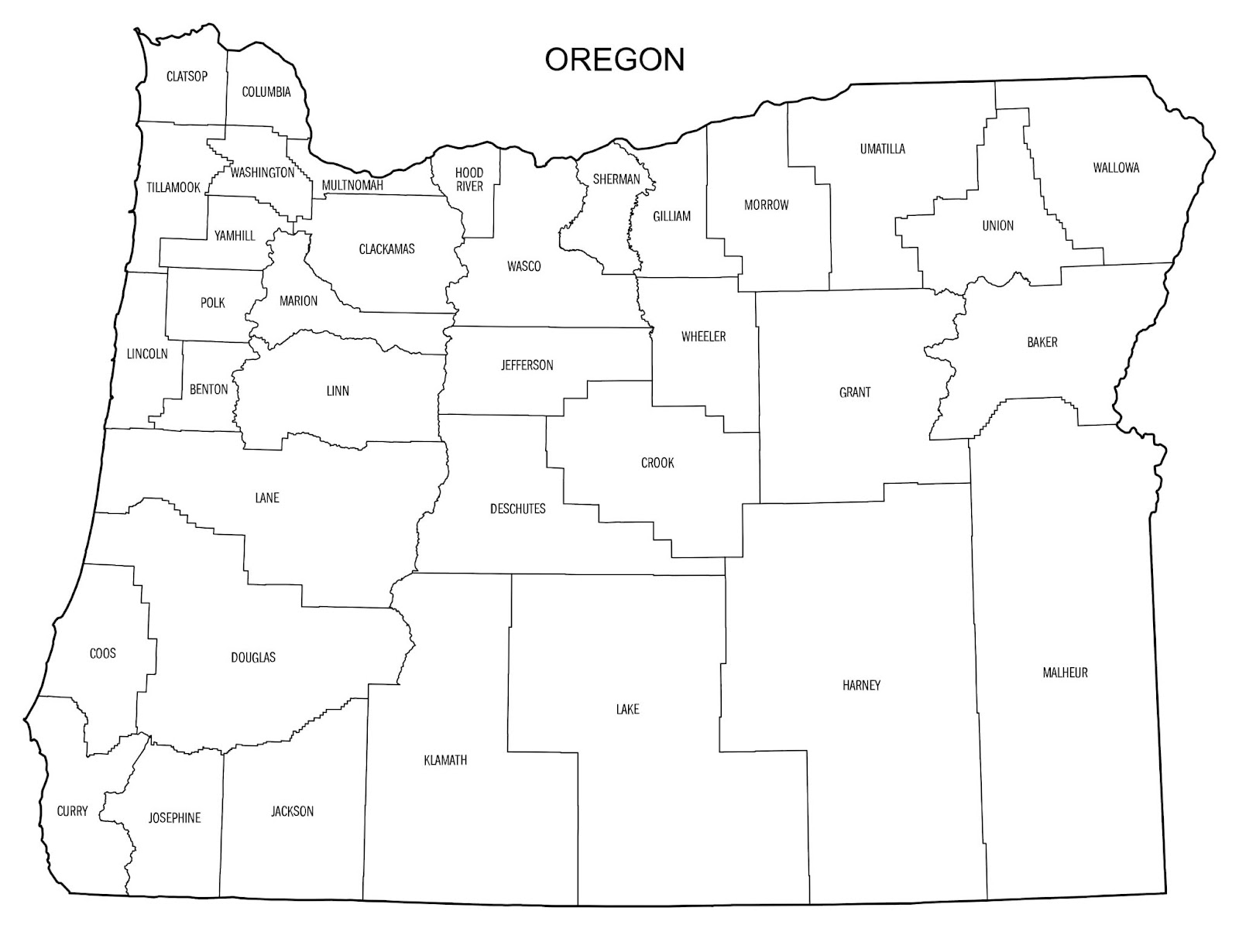 Oregon State Map Printable