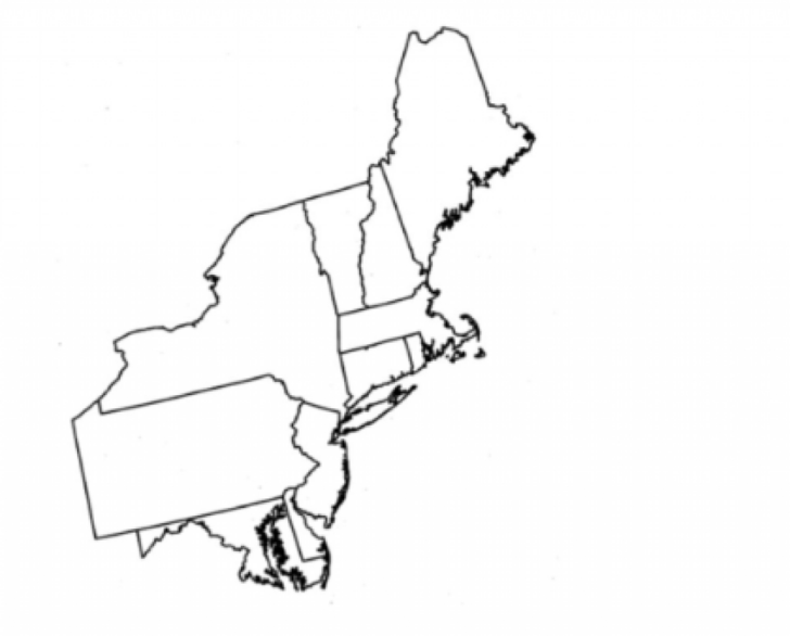 Outline Map Northeast States Printable Map Adams Printable Map