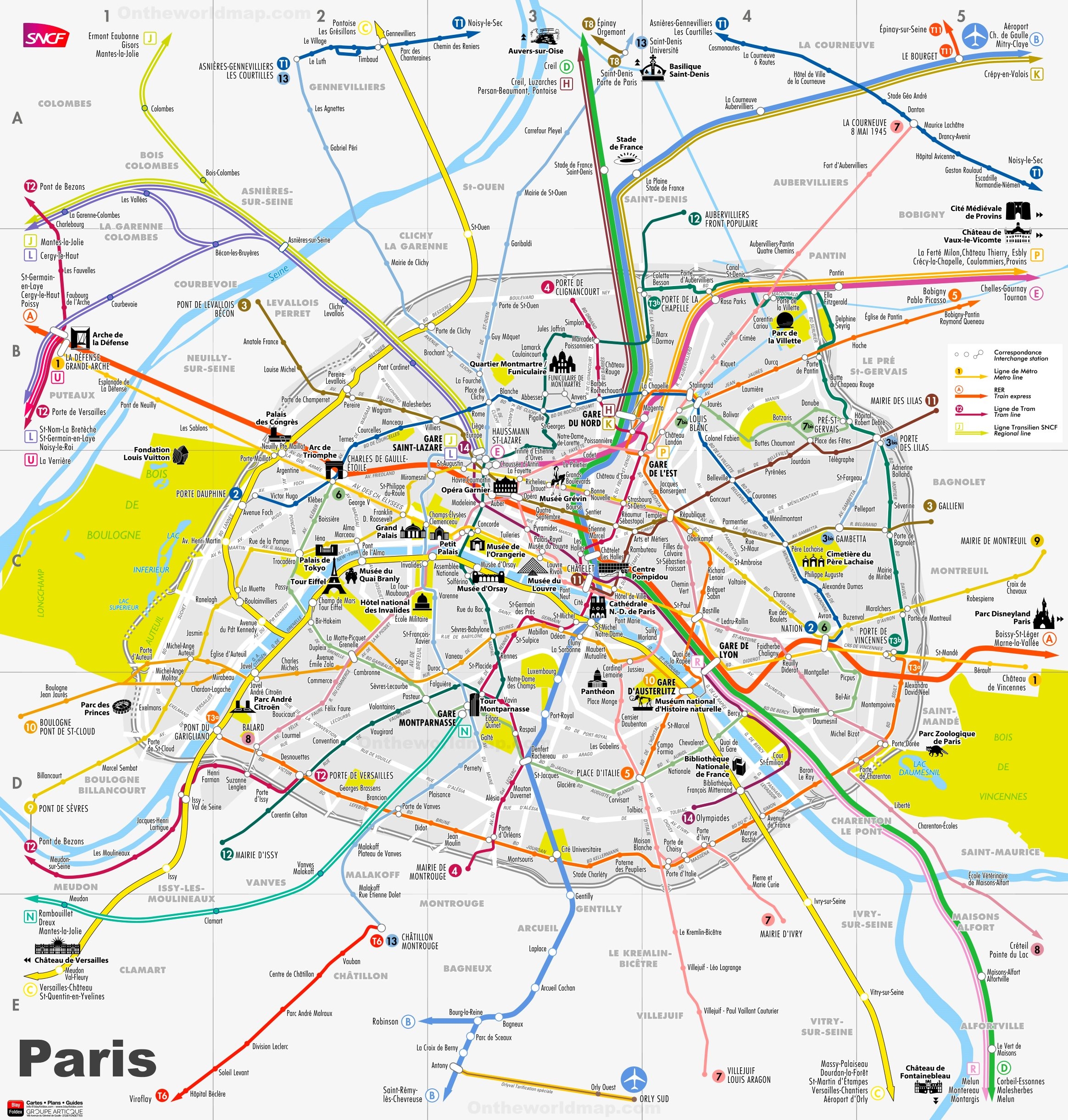 Paris City Centre Map Printable
