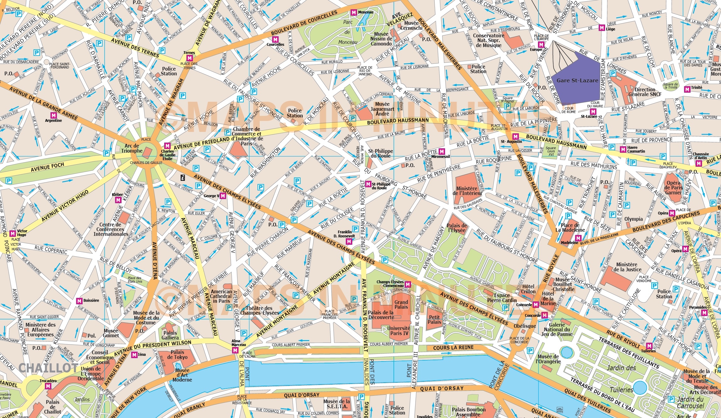 Paris Map Printable Pdf