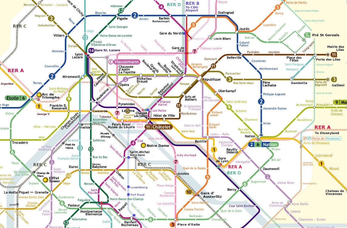 Paris Metro Map Printable Pdf