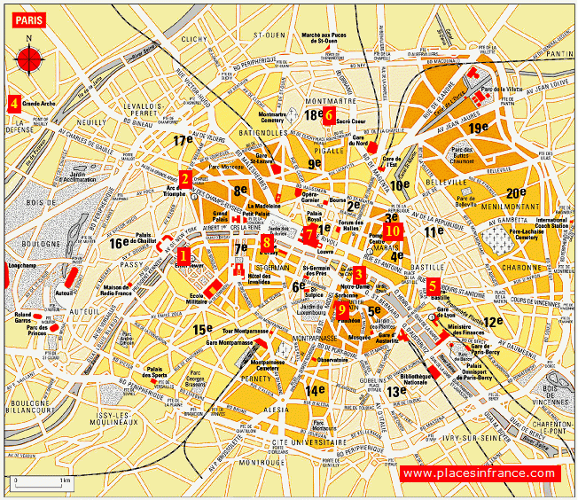 Paris Printable Maps For Tourists