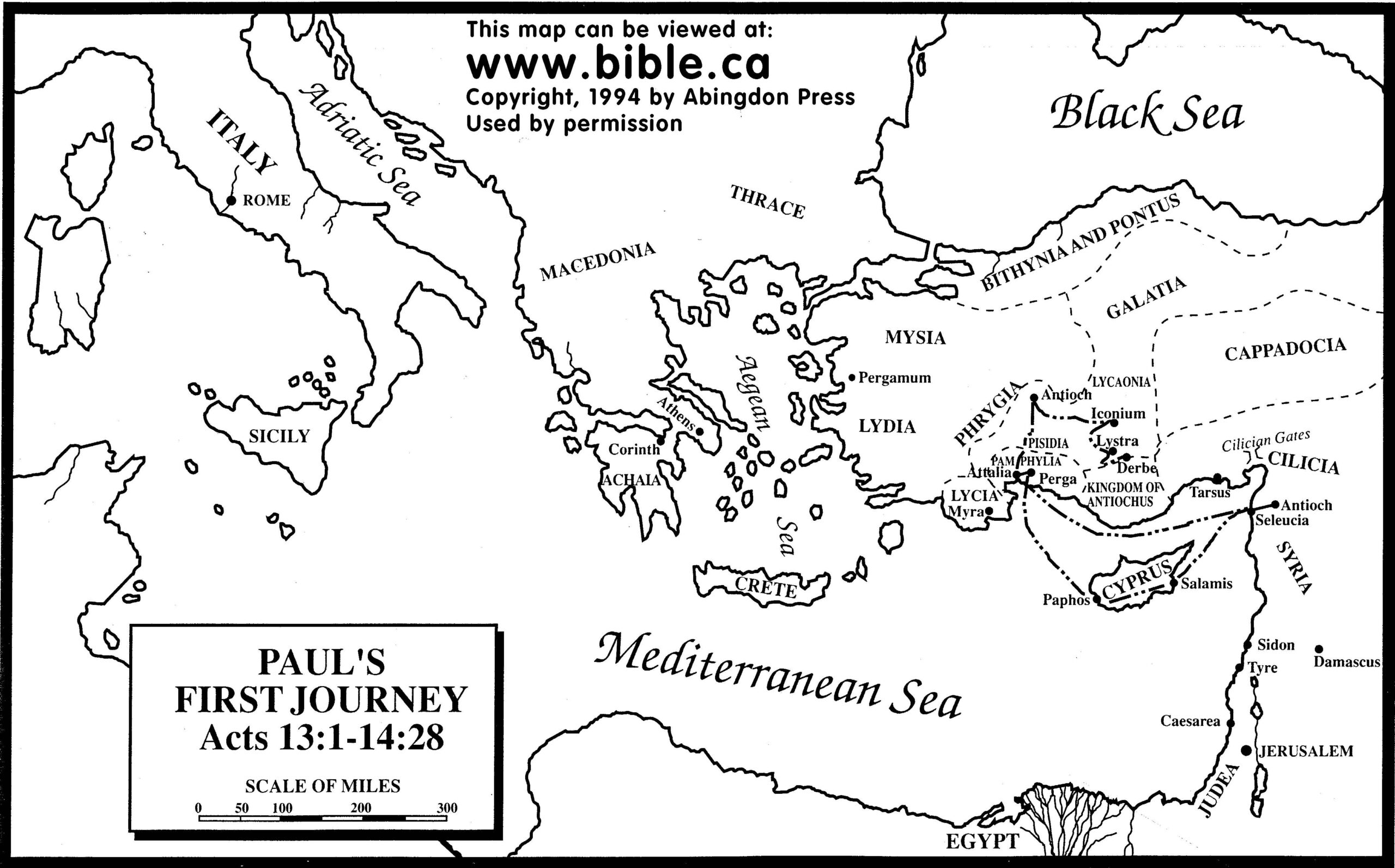 Paul 39 s First Missionary Journey Map Printable Printable Templates