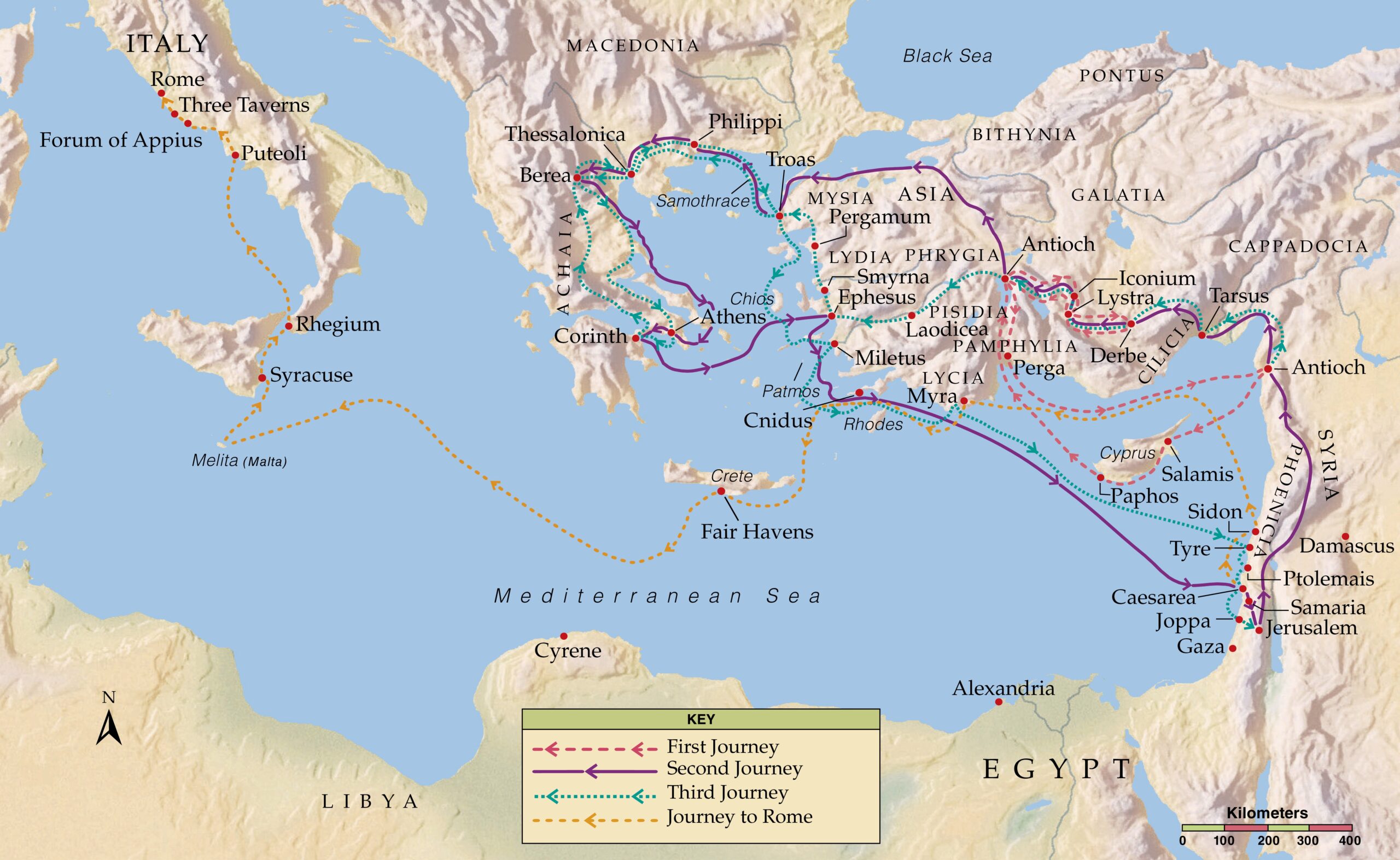 Paul 39 s First Missionary Journey Map Printable