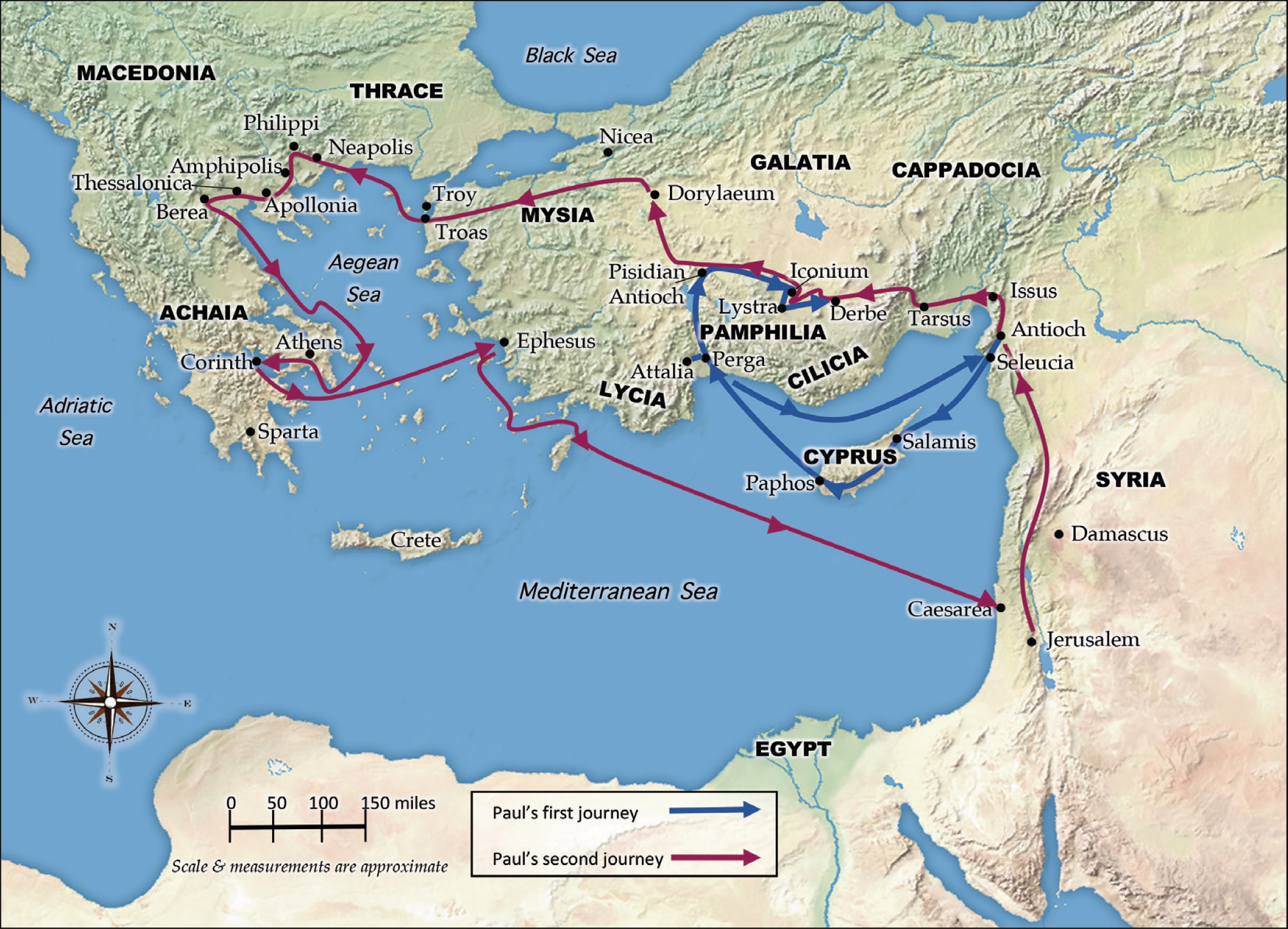 Paul 39 s Missionary Journey Map Printable