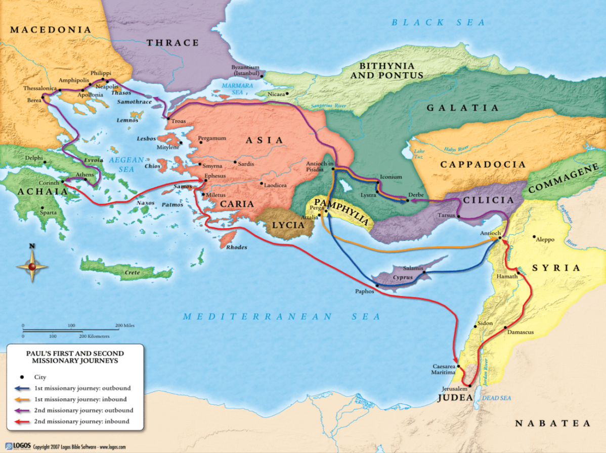 Paul 39 s Missionary Journey Map Printable