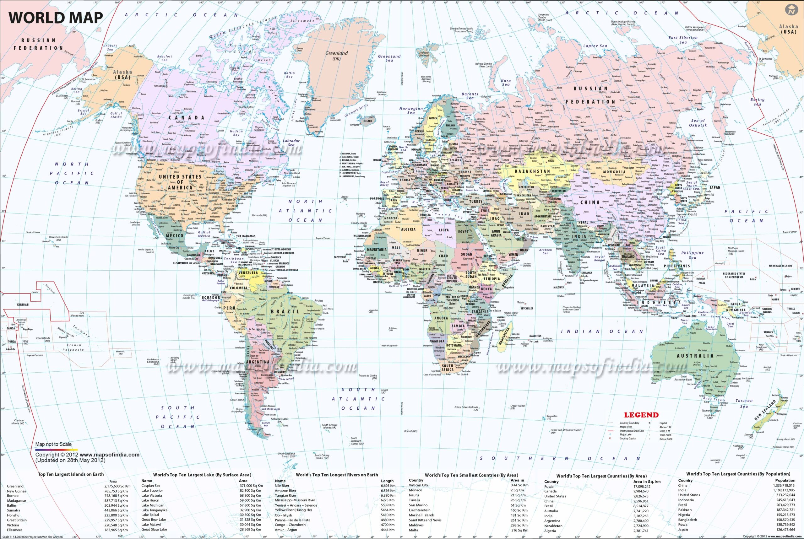 Pdf Printable Map Of The World