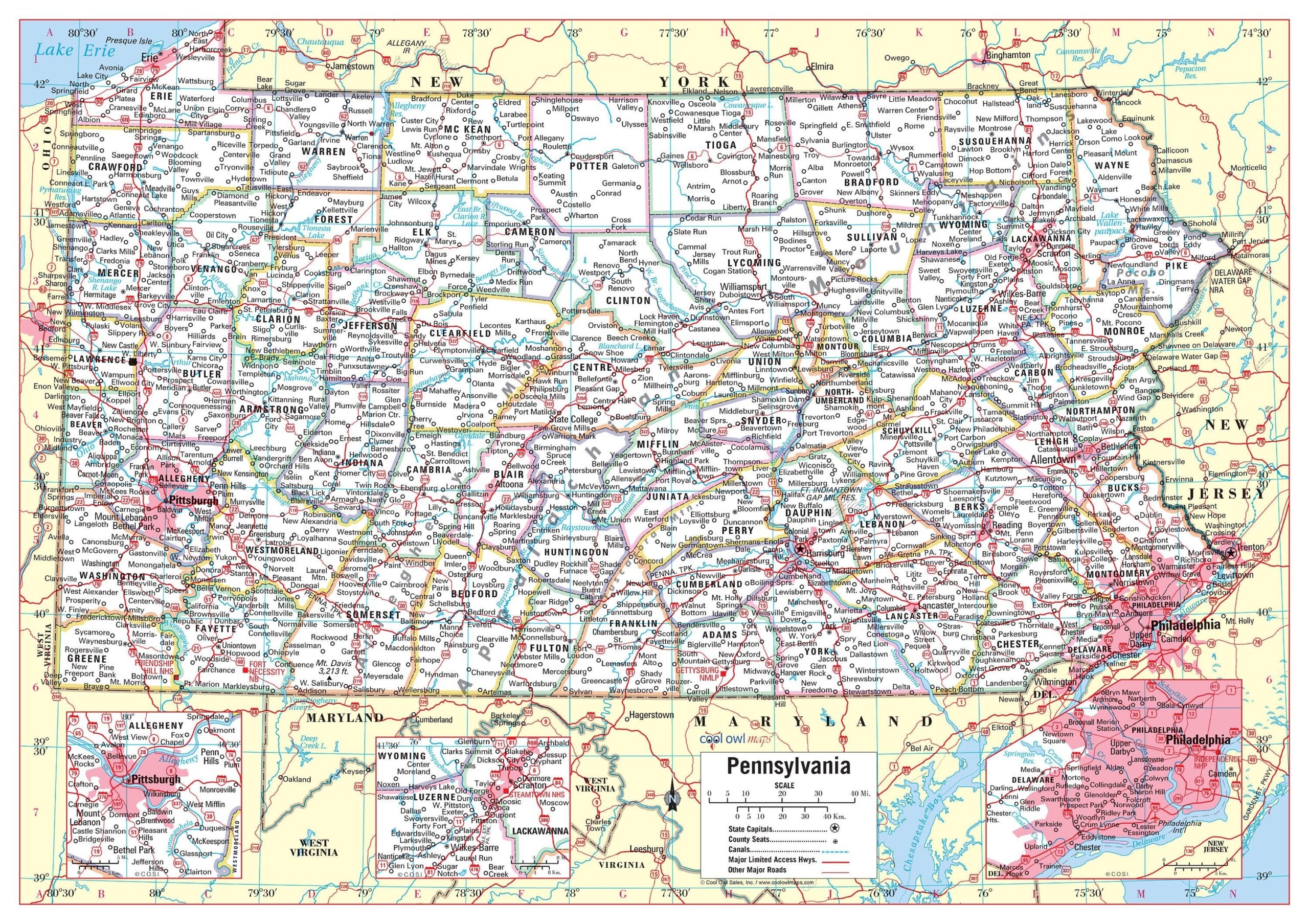 Pennsylvania County Map Printable Dev onallcylinders