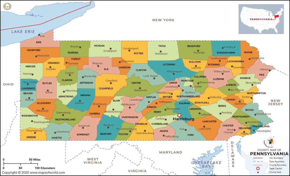Pennsylvania County Map Printable Dev onallcylinders