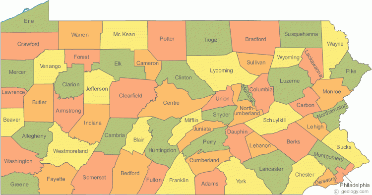 Pennsylvania Printable Map