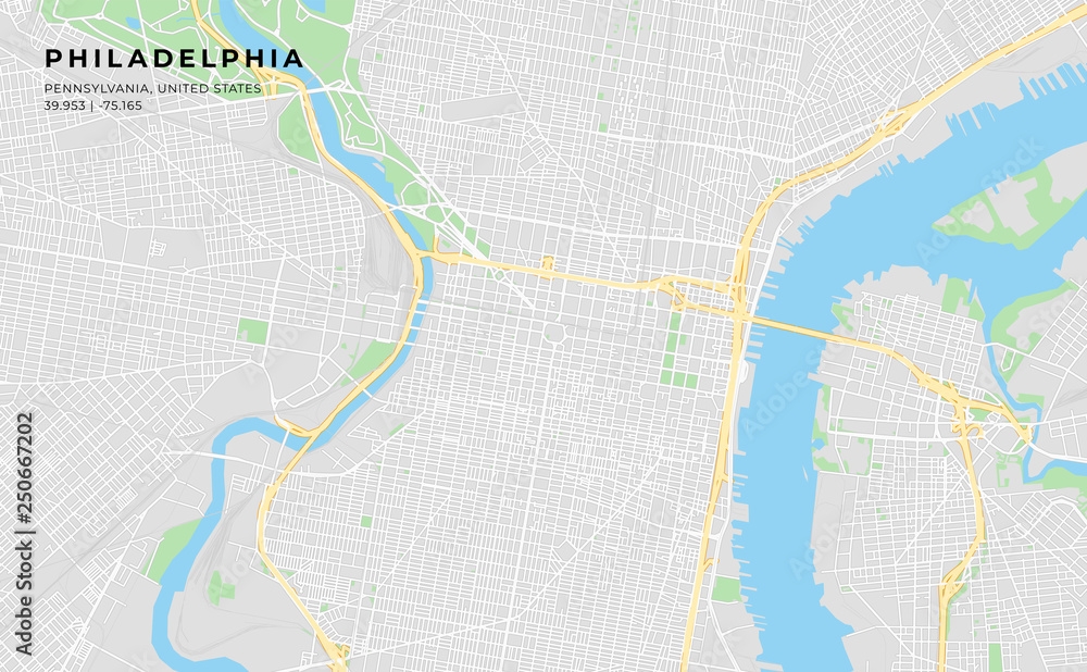 Philadelphia Street Map Printable