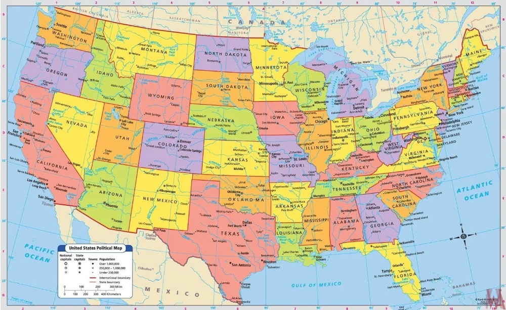 Pin On Usa Map Free Printable