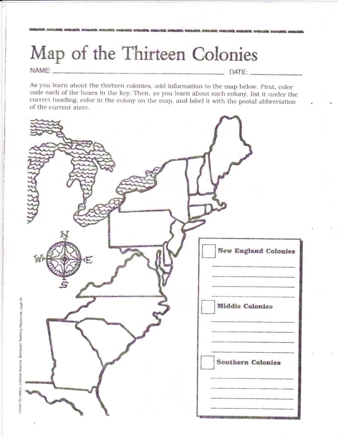 13 Colonies Map Printable Free - Download Free Printable Templates