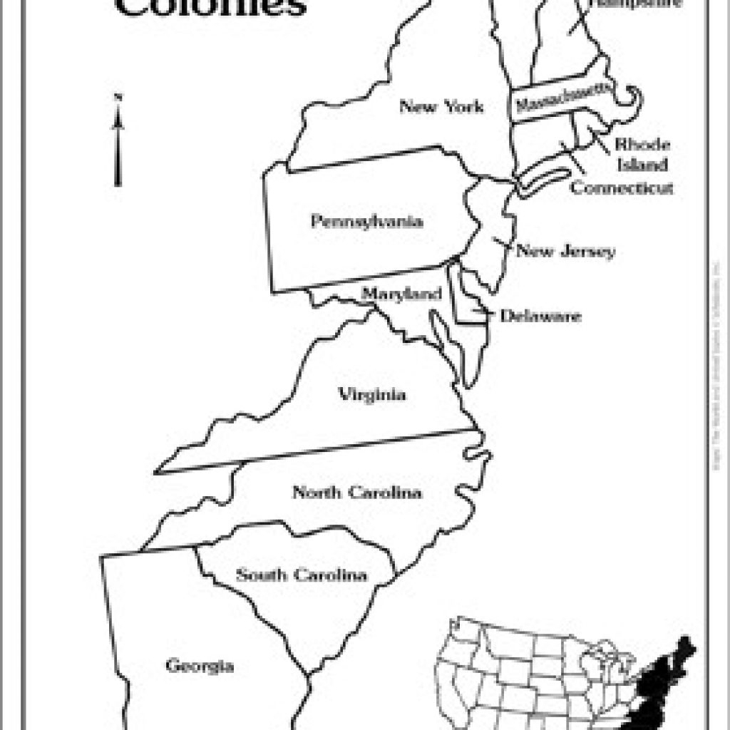 Printable 13 Colonies Map Printable Calendar