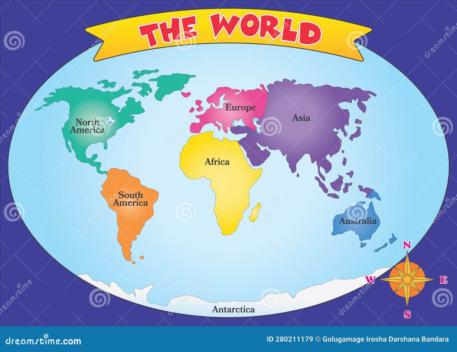 Printable 7 Continents Map