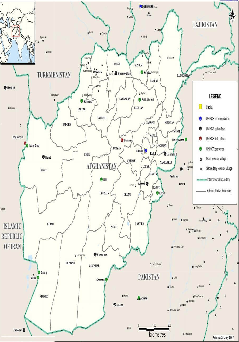 Printable Afghanistan Area Map Free Download And Print For You