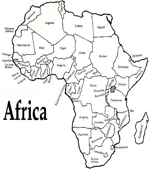 Printable African Map Printable Word Searches